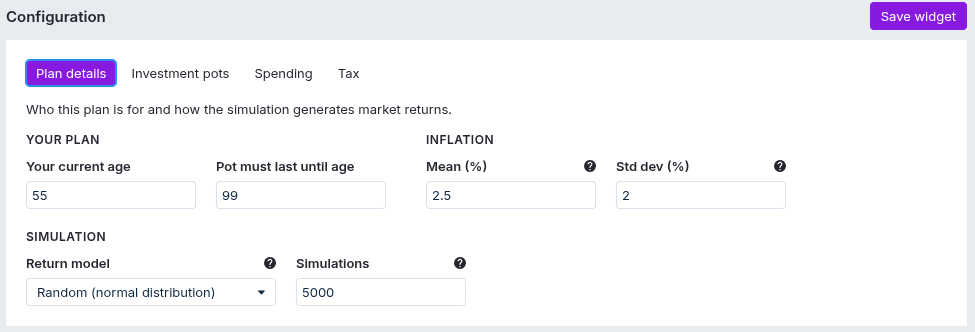 The Plan Details tab